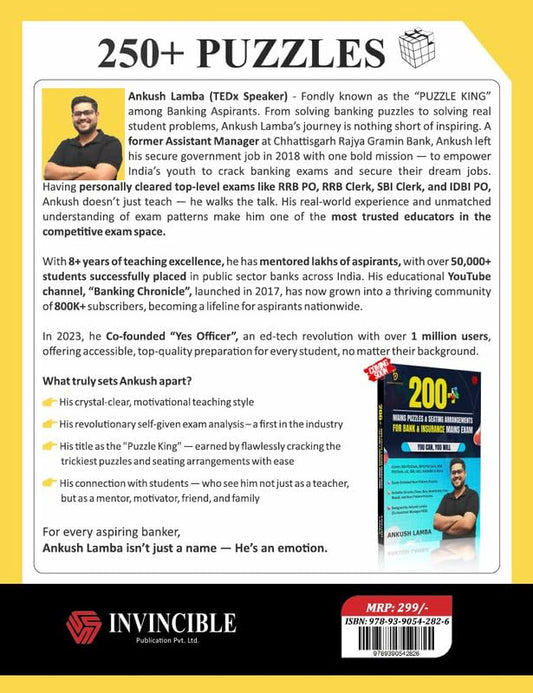 250+ Puzzles | Useful for Banking & Government Exams | IBPS,SBI,RBI, & others (Paperback, Ankush Lamba)