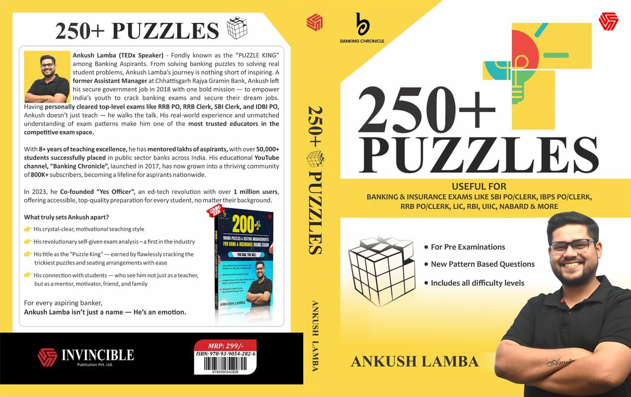 250+ Puzzles | Useful for Banking & Government Exams | IBPS,SBI,RBI, & others  (Paperback, Ankush Lamba)
