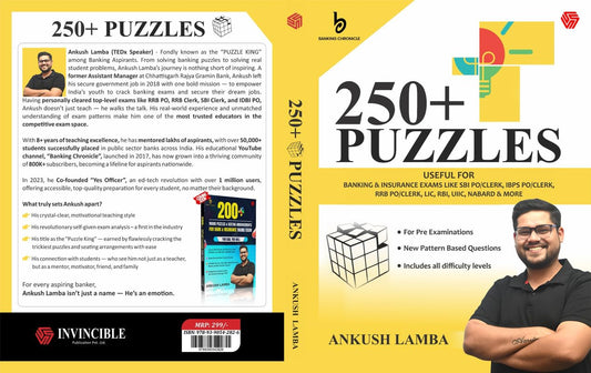 250+ Puzzles | Useful for Banking & Government Exams | IBPS,SBI,RBI, & others  (Paperback, Ankush Lamba)